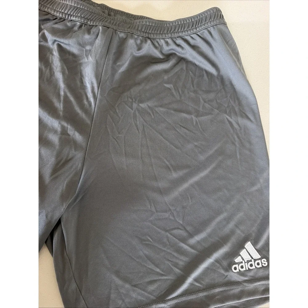 adidas Men's Size L Parma 16 Soccer Shorts Grey Athletic Training No Pockets